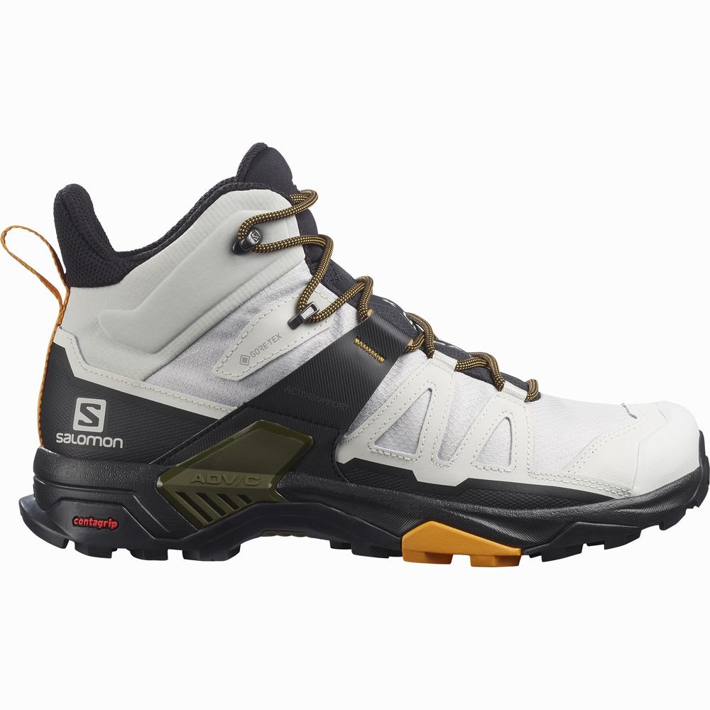 Pánské Turistické Boty Salomon X Ultra 4 Mid Gore-tex White/Black | CZ-9801675