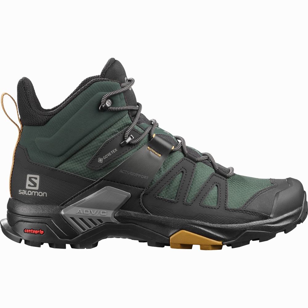 Pánské Turistické Boty Salomon X Ultra 4 Mid Gore-tex Green/Black | CZ-9854763