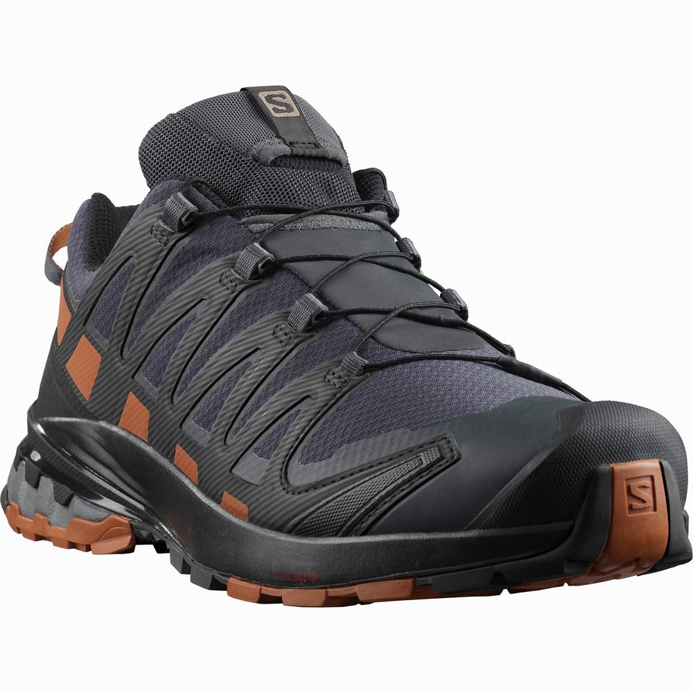 Pánské Turistické Boty Salomon Xa Pro 3d V8 Gore-tex Široké Navy/Black | CZ-6134029