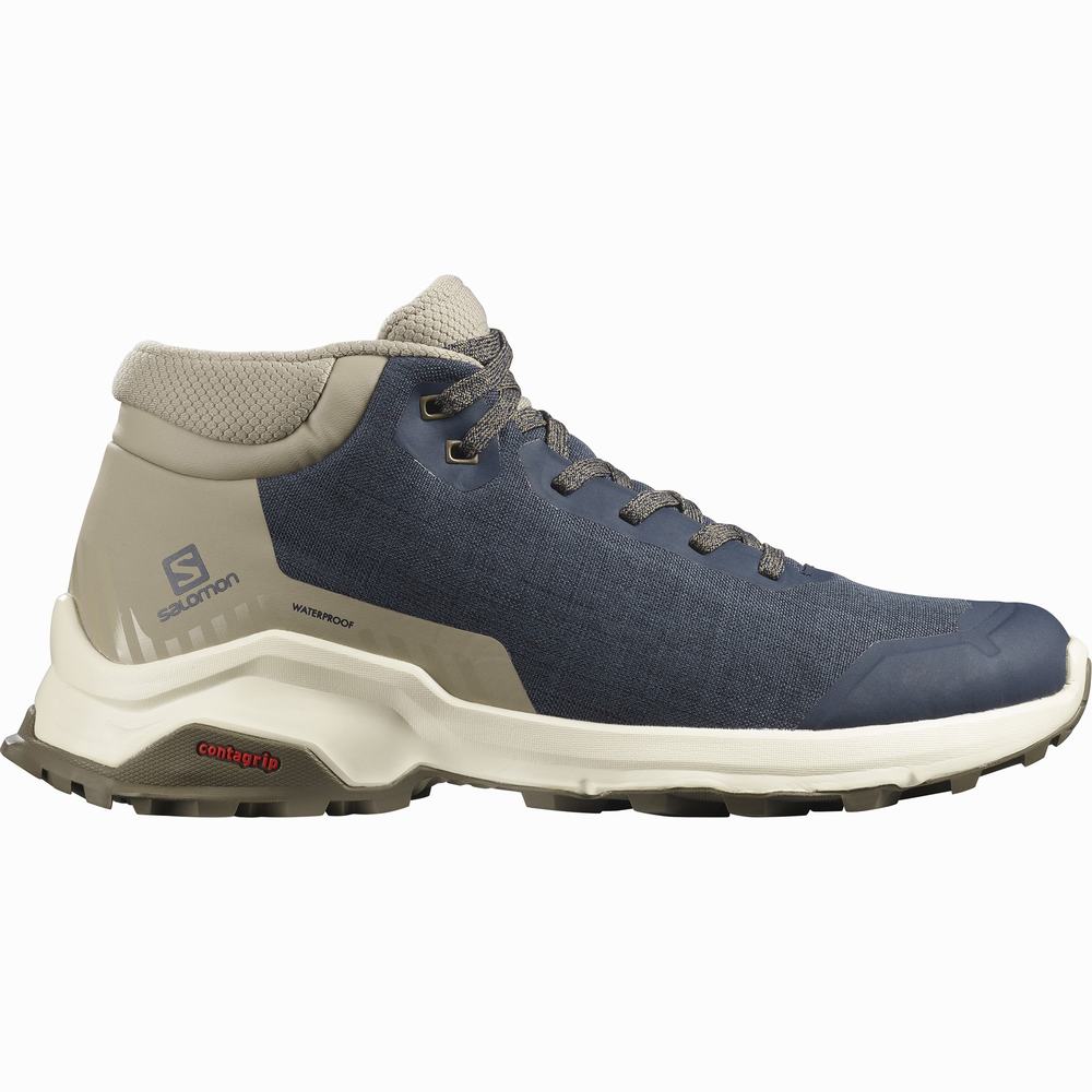 Pánské Zimní Boty Salomon X Reveal Chukka Climasalomon™ Nepromokavé Navy/Khaki | CZ-4376519