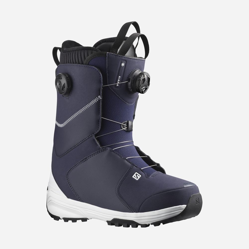 Dámské Snowboardové Boty Salomon Kiana Dual Boa Blue/White | CZ-3786250