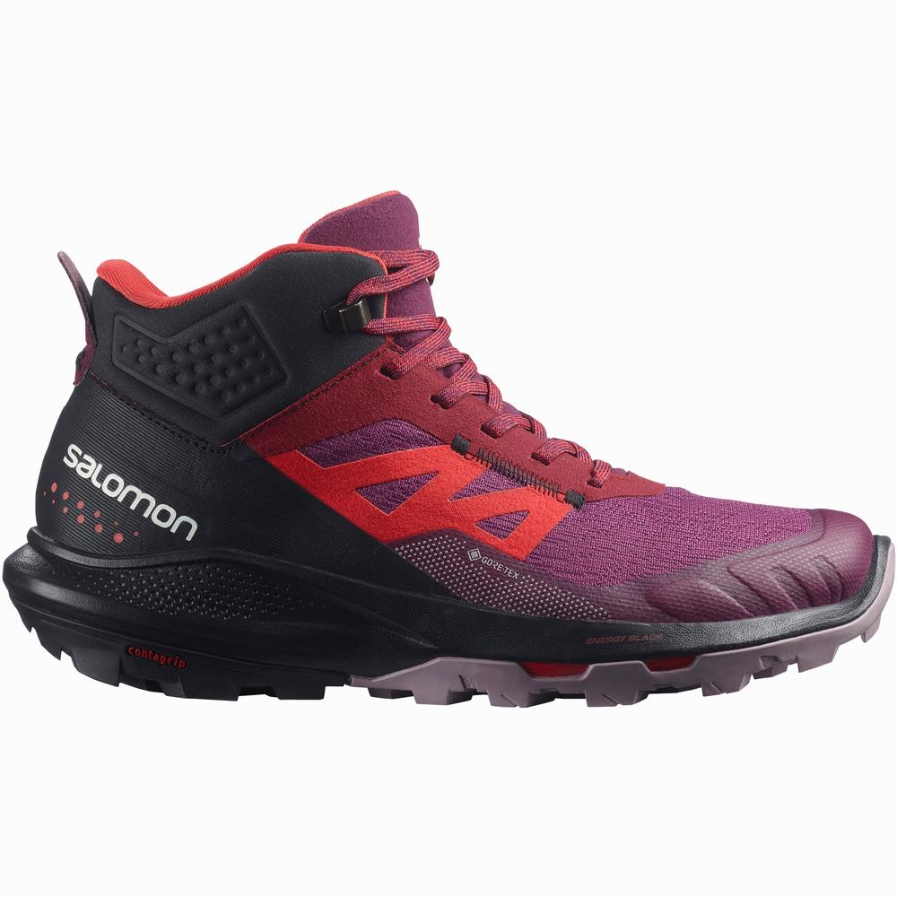 Dámské Turistické Boty Salomon Outpulse Mid Gore-tex Purple/Red | CZ-3750496