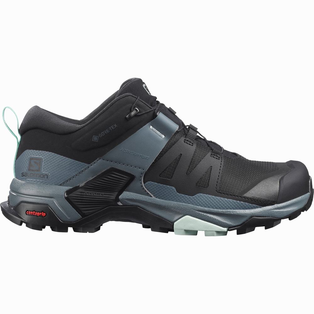 Dámské Turistické Boty Salomon X Ultra 4 Gore-tex Black/Blue | CZ-2851609