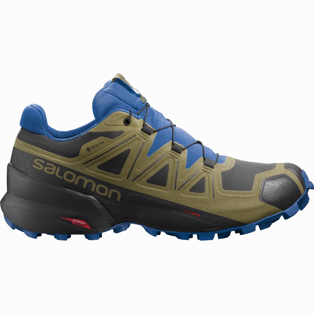 Pánské Trailové Běžecké Boty Salomon Speedcross 5 Gore-tex Black/Green | CZ-1457968