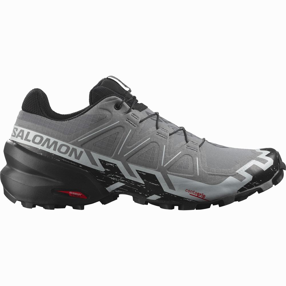 Pánské Trailové Běžecké Boty Salomon Speedcross 6 Široké Grey/Black | CZ-3450816