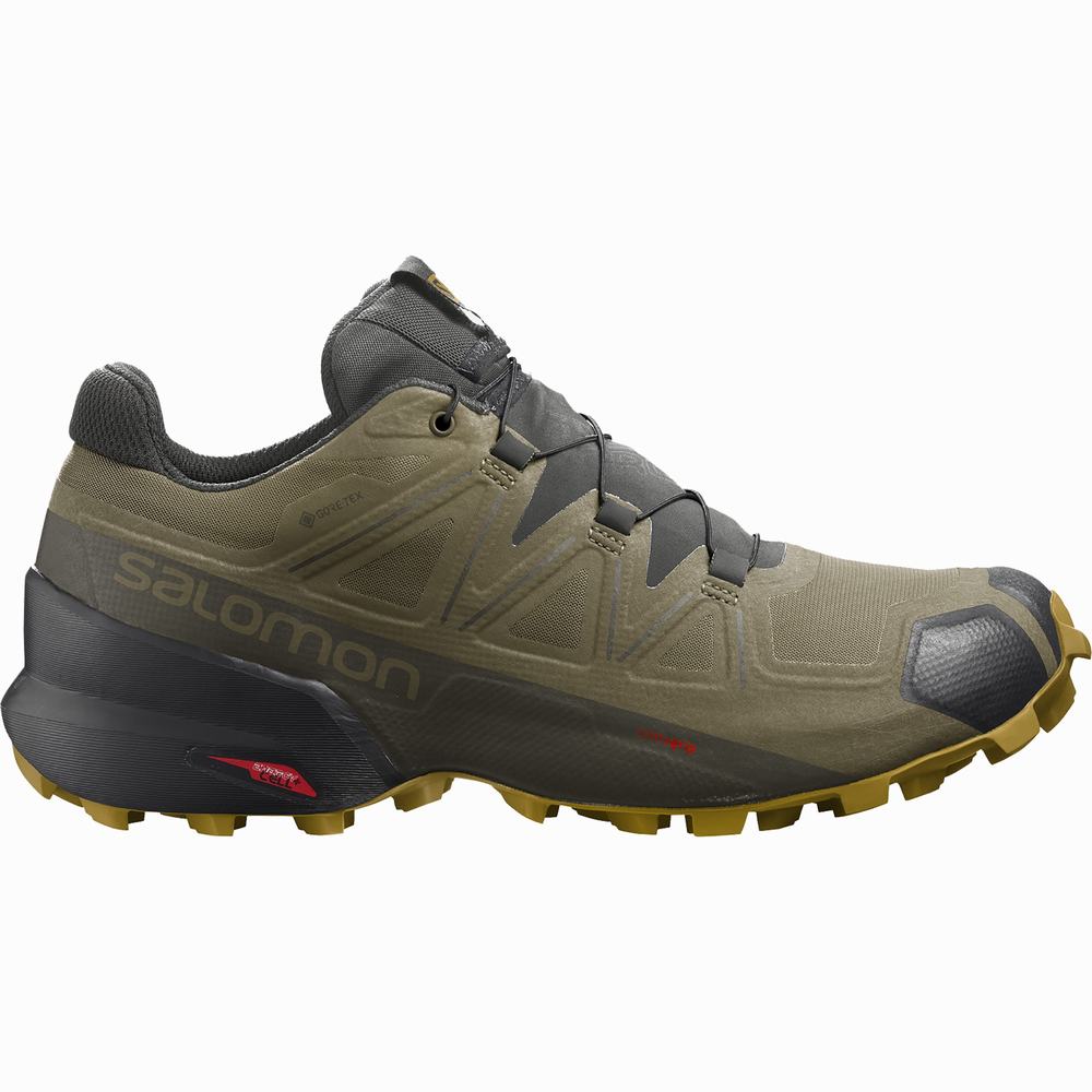 Pánské Trailové Běžecké Boty Salomon Speedcross 5 Gore-tex Olivy Zelené | CZ-7124059