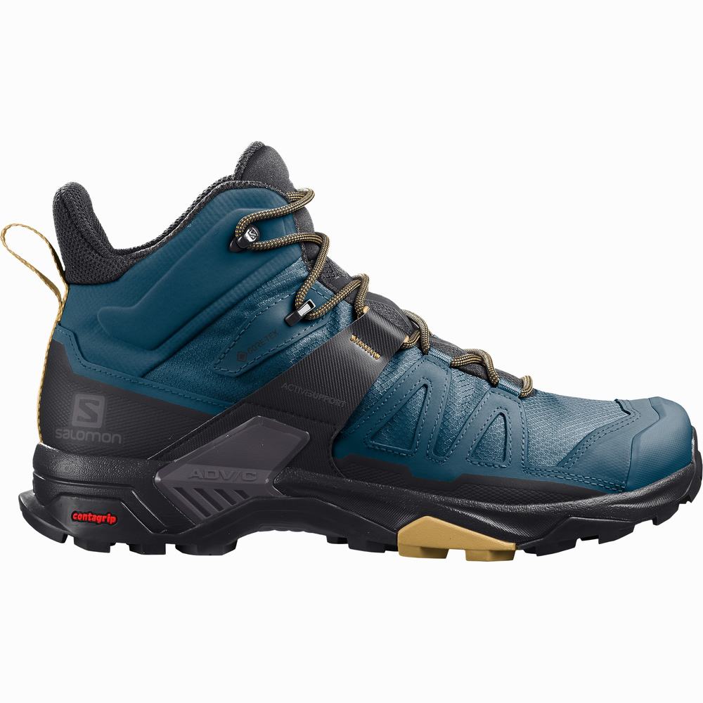 Pánské Turistické Boty Salomon X Ultra 4 Mid Gore-tex Blue/Black | CZ-7981053