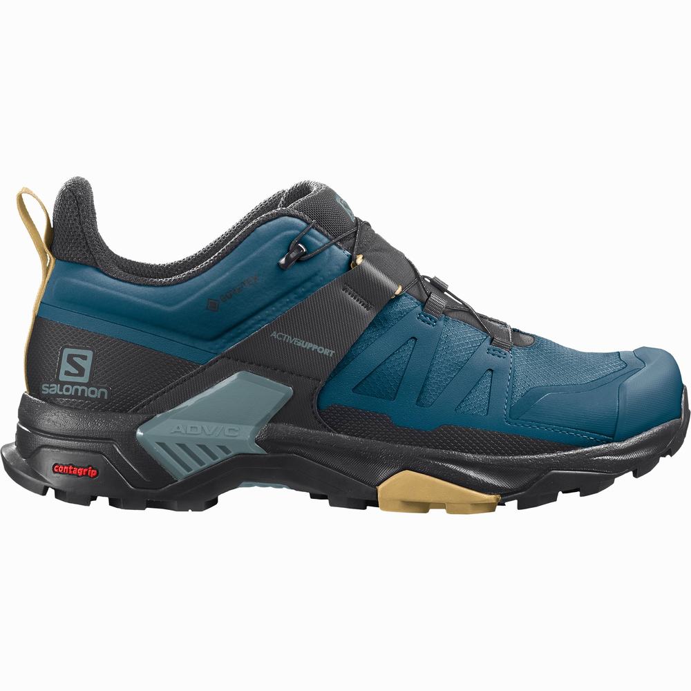 Pánské Turistické Boty Salomon X Ultra 4 Gore-tex Blue/Black | CZ-9723814